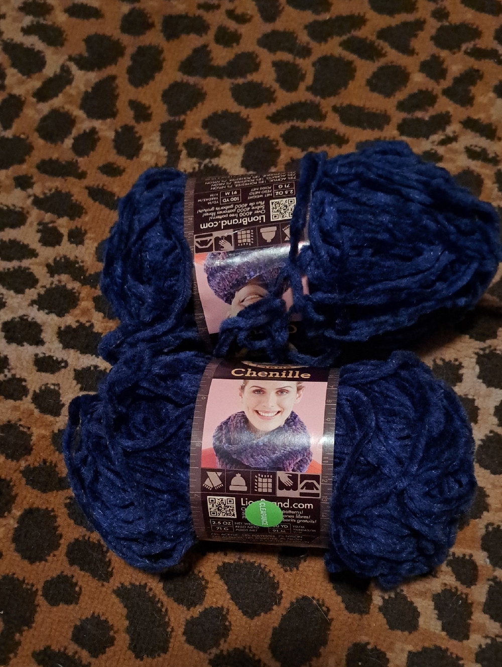 Chenille Yarn Skeins in Deep Royal Blue